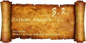 Zoltner Kapolcs névjegykártya